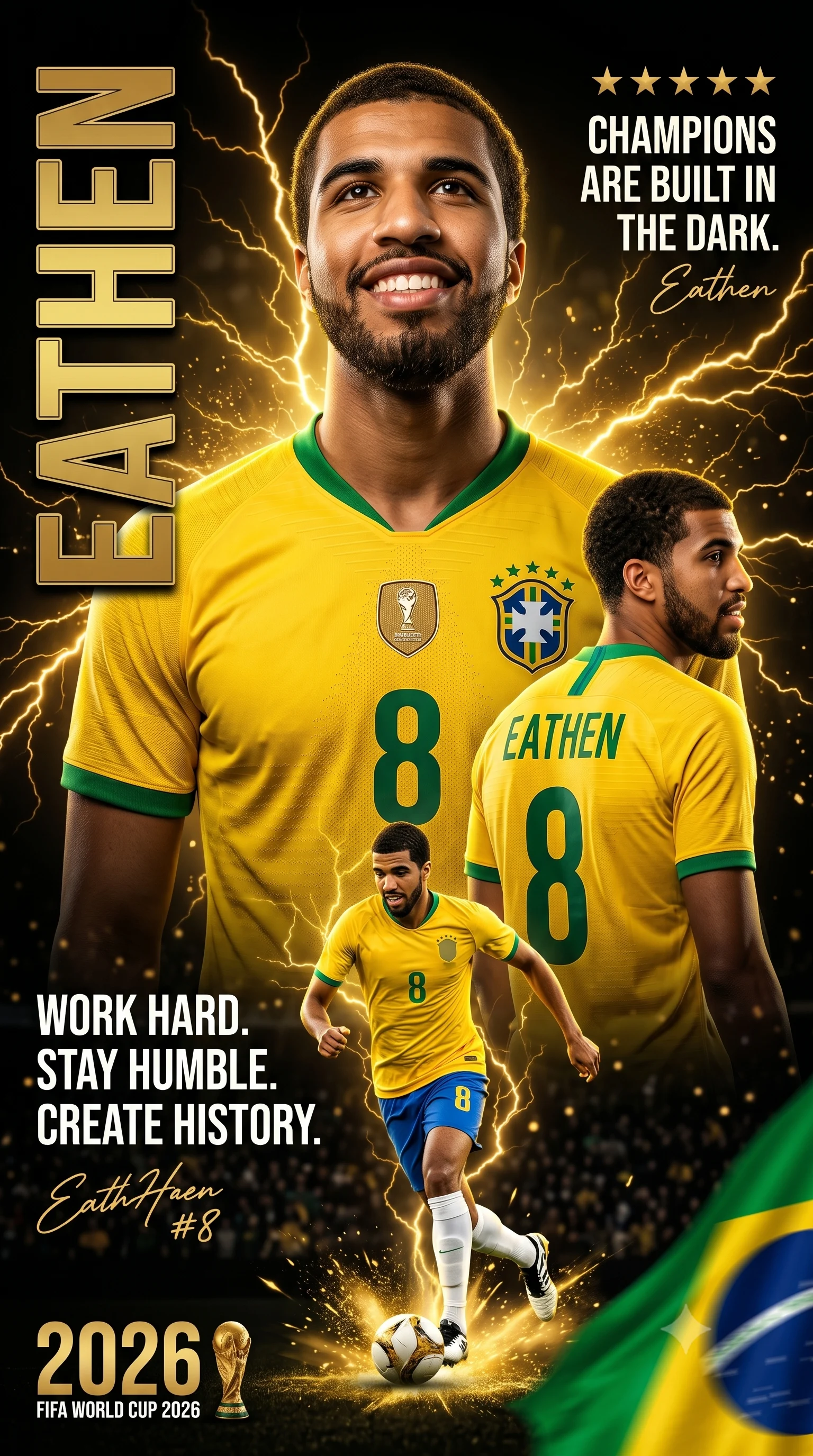 Brazil Style Cinematic Football Fan Poster